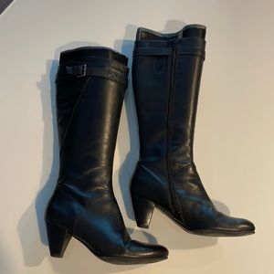 Ecco Black Tall Leather Boots, Size EU 40 (Women’s Size 9)